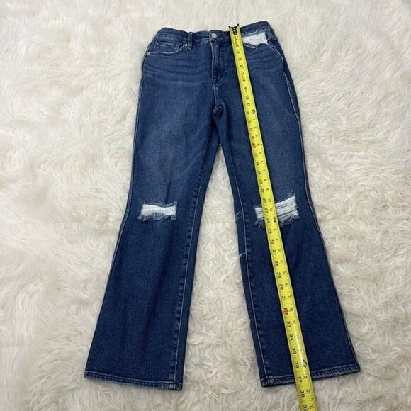 Good American Jeans Good Curve Straight Leg Stretch Distressed Denim Size 8/29 - Picture 6 of 11